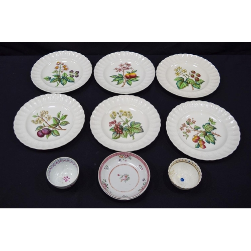 2846 - Five Copeland plates together with English cups and saucers. 22cm (9).