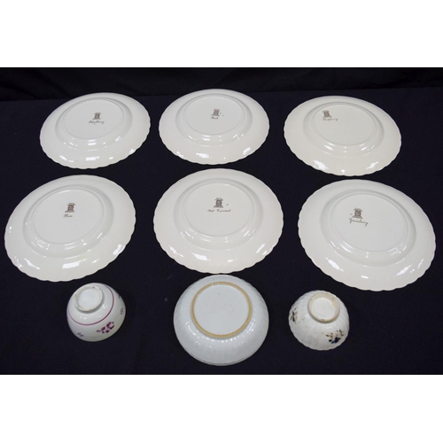 2846 - Five Copeland plates together with English cups and saucers. 22cm (9).