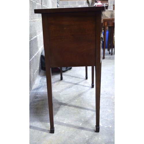 2859 - A George III style mahogany inlaid side table 122 x 42 x 90 cm.