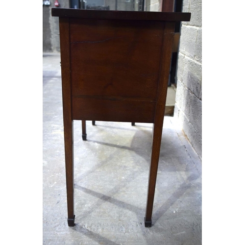 2859 - A George III style mahogany inlaid side table 122 x 42 x 90 cm.