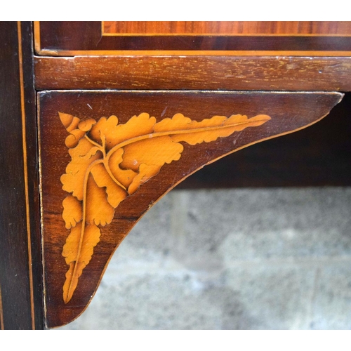 2859 - A George III style mahogany inlaid side table 122 x 42 x 90 cm.