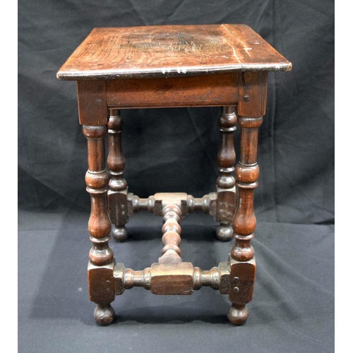 2863 - A 18th Century oak stool 52 x 36 x 52cm.