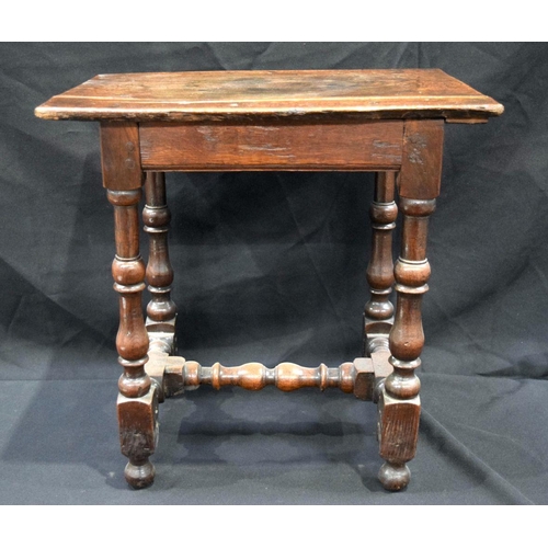 2863 - A 18th Century oak stool 52 x 36 x 52cm.