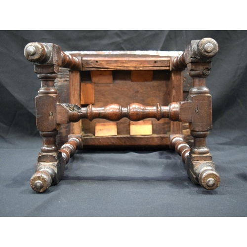 2863 - A 18th Century oak stool 52 x 36 x 52cm.