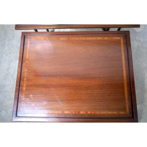 2865 - A nest of mahogany inlaid tables 56 x 38 x 71cm (3).