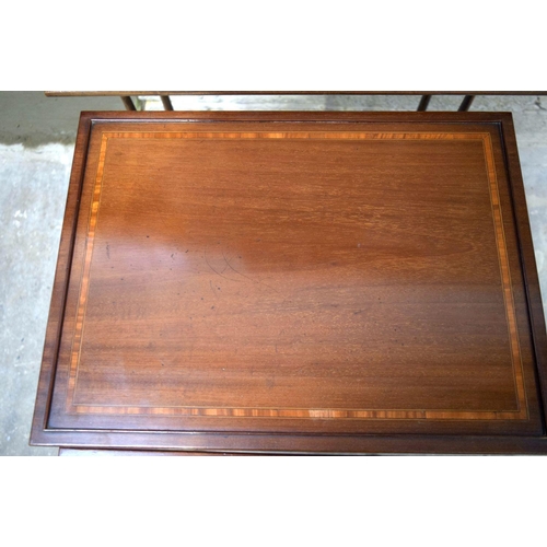 2865 - A nest of mahogany inlaid tables 56 x 38 x 71cm (3).