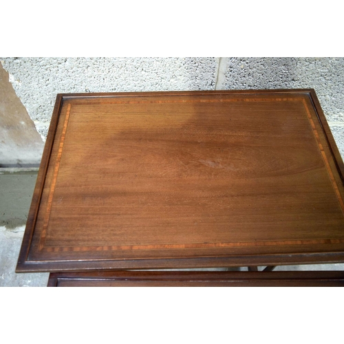 2865 - A nest of mahogany inlaid tables 56 x 38 x 71cm (3).