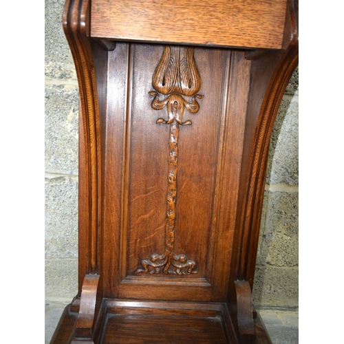 2867 - A small  oak one drawer lectern 45 x 29 x  85cm .