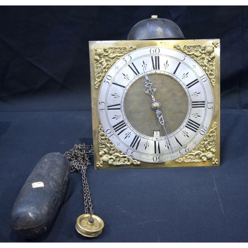 2894 - An English clock face and works, pendulum, spares etc . Qty>