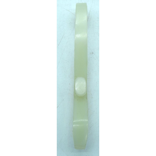 2899 - A engraved Chinese Jade belt buckle 15 cm.