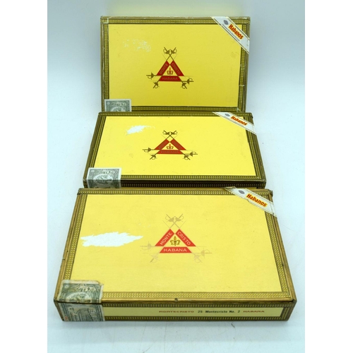 2916 - Montecristo 3 Boxes No 2 Cuban cigars one sealed (67).