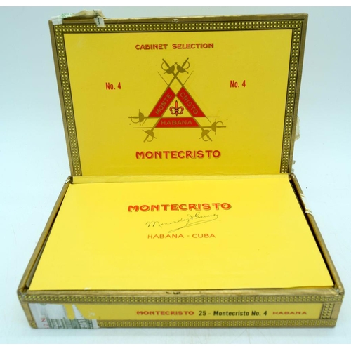 2917 - Montecristo  Boxes No 4 Cuban cigars together with two Montecristo Eagle Tubos sealed (31))