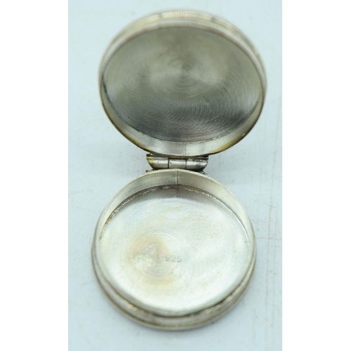 2940 - A silver salver together with a small silver pot and two plated items .Silver 220g (4).