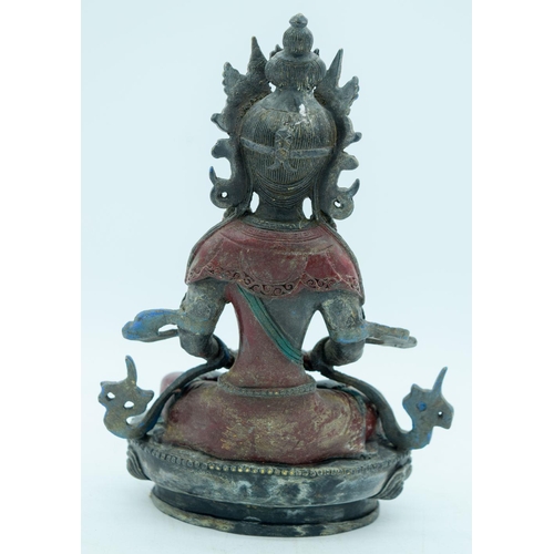 2950 - A Chinese Tibetan bronze Buddha 21cm.