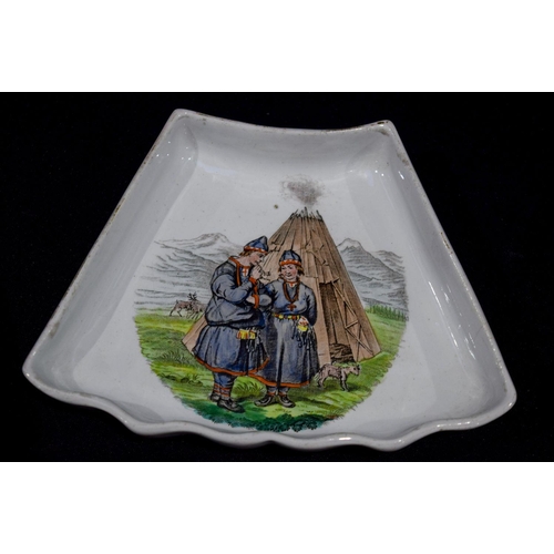 2957 - A set of Swedish Wingaker ceramic dishes depicting Swedish folk in various pursuits 17 x 13cm (6)