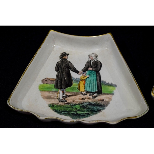 2957 - A set of Swedish Wingaker ceramic dishes depicting Swedish folk in various pursuits 17 x 13cm (6)