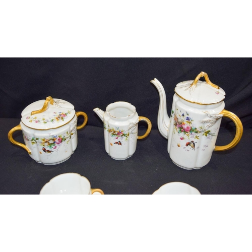 2992 - A French ceramic Coffee pot and cups set Qty.