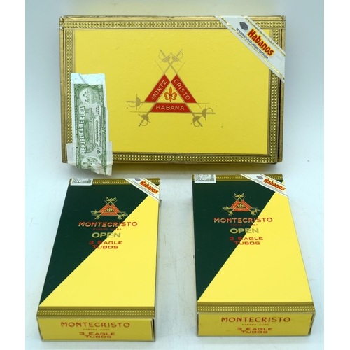 2917 - Montecristo  Boxes No 4 Cuban cigars together with two Montecristo Eagle Tubos sealed (31))