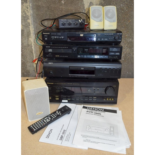 2993 - Group of electrical items Pioneer, Denon , Panasonic DVD, Blue Ray etc