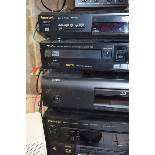 2993 - Group of electrical items Pioneer, Denon , Panasonic DVD, Blue Ray etc