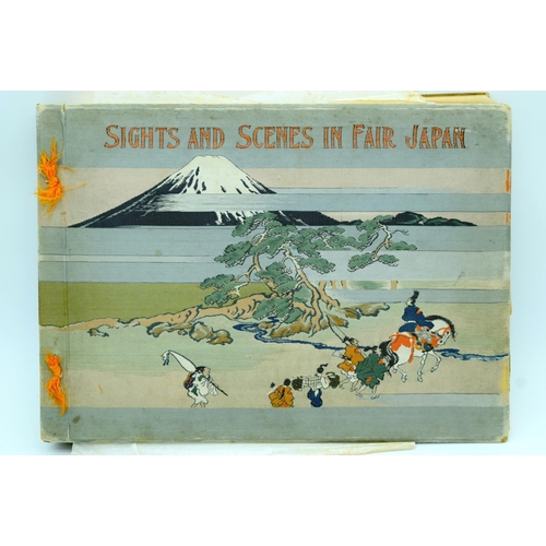 2918 - A Colour photograph album entitled Sights and scenes in Fair Japan 46 pictures .