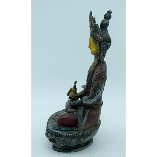 2950 - A Chinese Tibetan bronze Buddha 21cm.