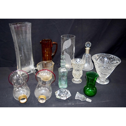 2959 - A Collection Glass vases, jugs, decanter etc 45cm.