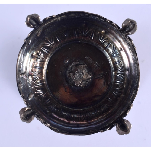 813 - A POLISH SILVER JUDAIC SILVER SPICE TOWER by F Almenar, modelled as a sunflower. 157 grams. 15 cm hi... 