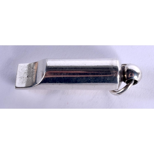 888 - A VICTORIAN SILVER WHISTLE by Deakin & Francis. 3.5 cm wide.