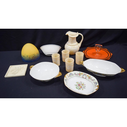 2999 - Miscellaneous collection 3 Limoges Serving dishes, cake dish, glass jug and beakers etc (12)