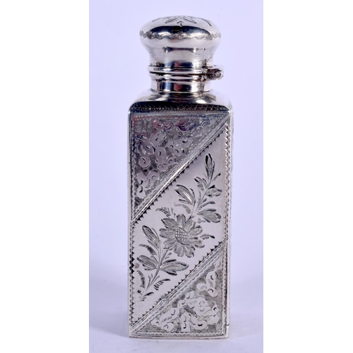 908 - A STYLISH ENGLISH SILVER SCENT BOTTLE. 67 grams. 7 cm high.