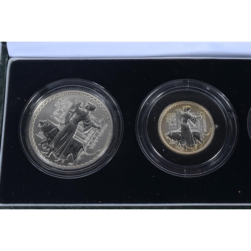 925 - TWO BOXED SILVER PROOF COIN SETS. (2)