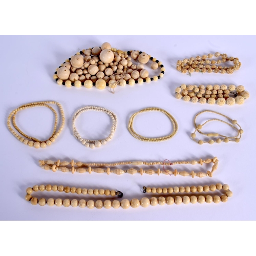 764 - ASSORTED CONTINENTAL ANTIQUE IVORY JEWELLERY. (qty)