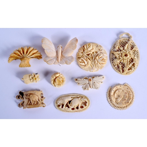 769 - ASSORTED CONTINENTAL ANTIQUE IVORY JEWELLERY. (qty)