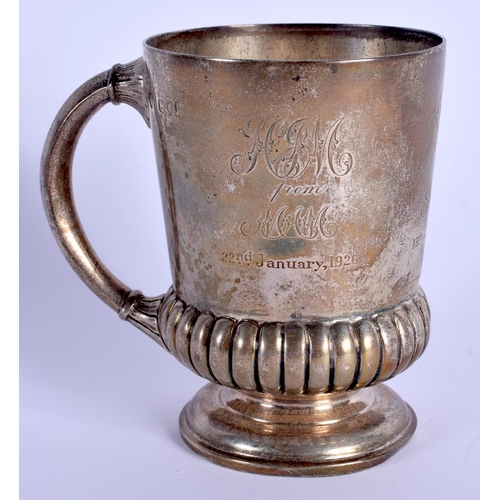 777 - AN ANTIQUE SILVER CHRISTENING MUG. London 1891. 161 grams. 10 cm high.