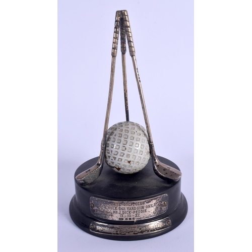 783 - AN ART DECO SILVER GOLFING TROPHY. London 1927. 16 cm high.