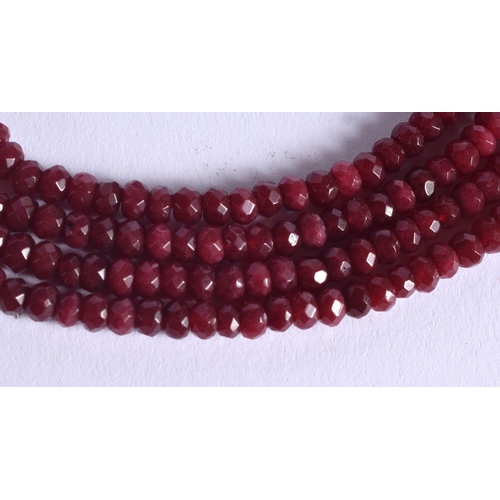 981 - TWO RUBY NECKLACES. (2)