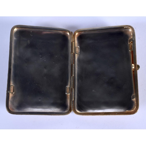 995 - A CONTINENTAL SILVER AND ENAMEL CIGARETTE CASE. 342 grams. 12 cm x 8 cm.