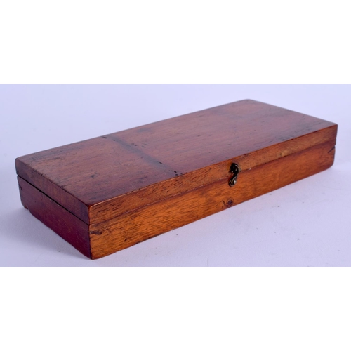 814 - A LOVELY ANTIQUE TREEN BOX containing artic shells of the Glacial Period from Carts Dyke. Box 15 cm ... 