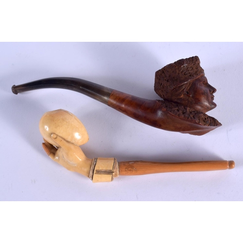 997 - TWO VINTAGE PIPES. 17 cm long. (2)