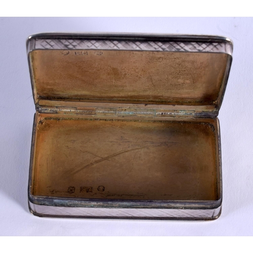 827 - AN ANTIQUE SILVER SNUFF BOX. Birmingham 1839. 88 grams. 7 cm x 4 cm.