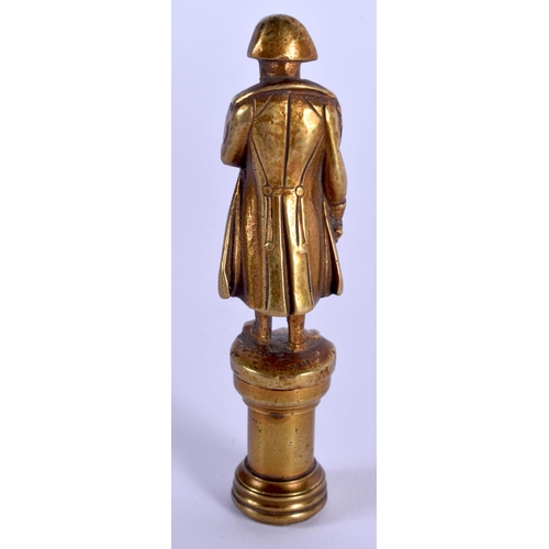 831 - A 19TH CENTURY FRENCH BRONZE SEAL in the form of Napoleon Bonaparte. 104 grams. 9 cm high.