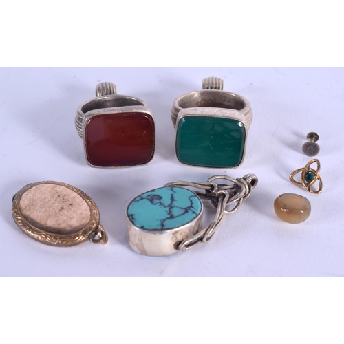 871 - SILVER AND TURQUOISE FOBS etc. (qty)