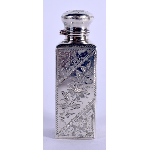 908 - A STYLISH ENGLISH SILVER SCENT BOTTLE. 67 grams. 7 cm high.