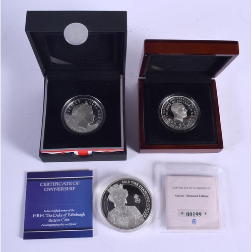 919 - THREE SILVER PROOF COINS. (3)