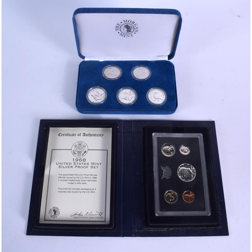 924 - TWO BOXED AMERICAN SILVER PROOF COIN SETS. (2)