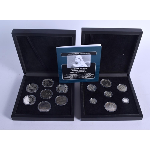 932 - TWO BOXED SILVER PROOF COIN SETS. (2)