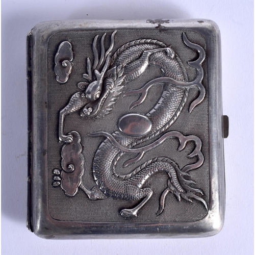 977 - A 19TH CENTURY CHINESE EXPORT SILVER CIGARETTE CASE. 75 grams. 7.5 cm x 8 cm.