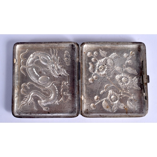 977 - A 19TH CENTURY CHINESE EXPORT SILVER CIGARETTE CASE. 75 grams. 7.5 cm x 8 cm.