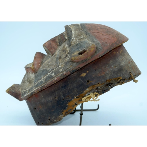 10 - AFRICAN TRIBAL MOSSI MASK, BURKINA FASO.  32cm x 18cm